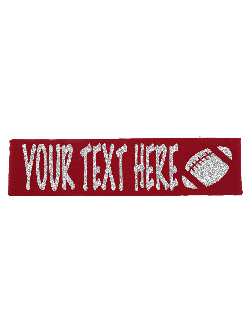 Custom Football Headband (Cotton/Lycra) - Sparkle Letters!