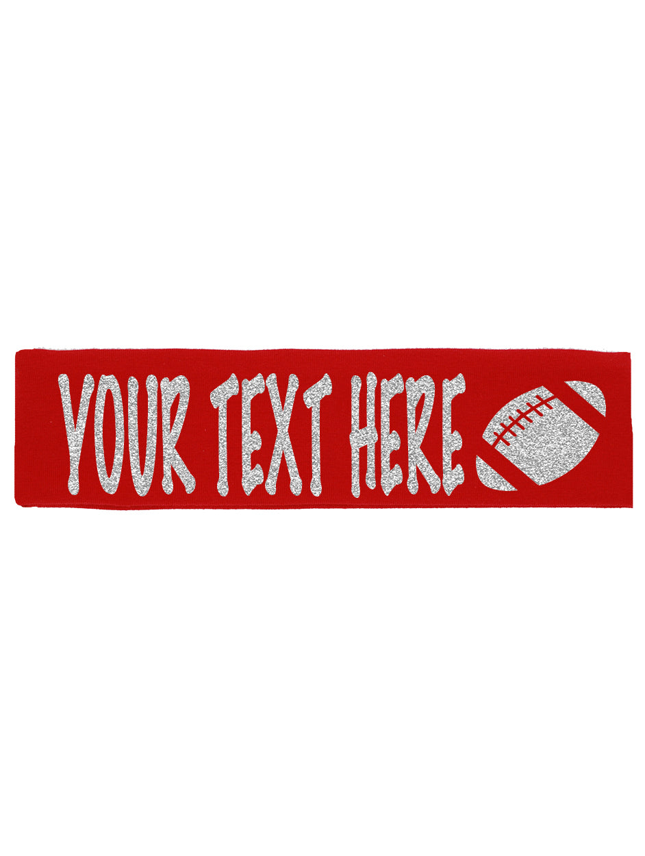 Custom Football Headband (Cotton/Lycra) - Sparkle Letters!