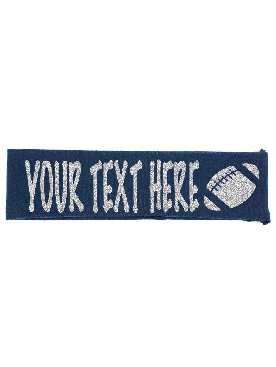 Custom Football Headband (Cotton/Lycra) - Sparkle Letters!