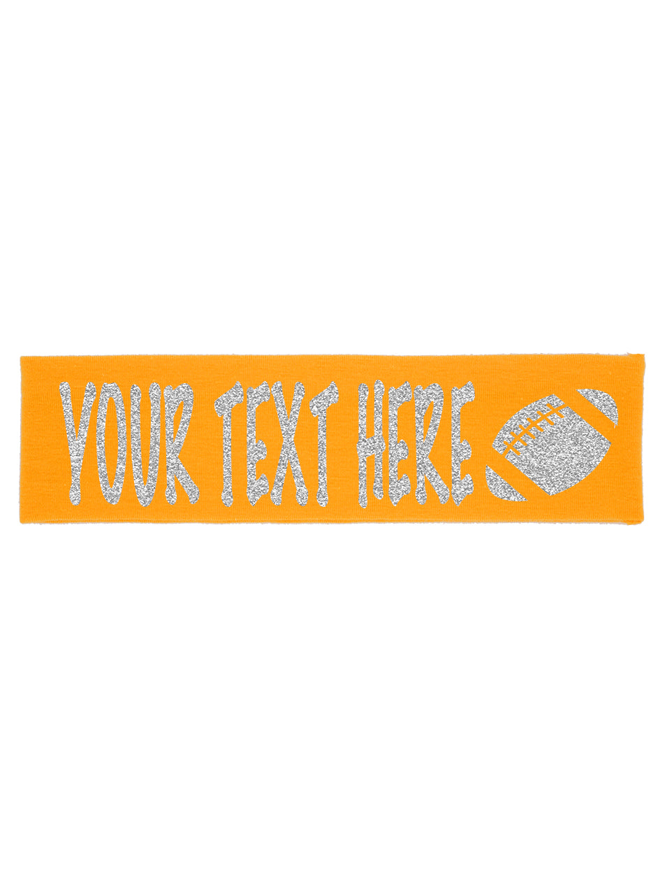 Custom Football Headband (Cotton/Lycra) - Sparkle Letters!