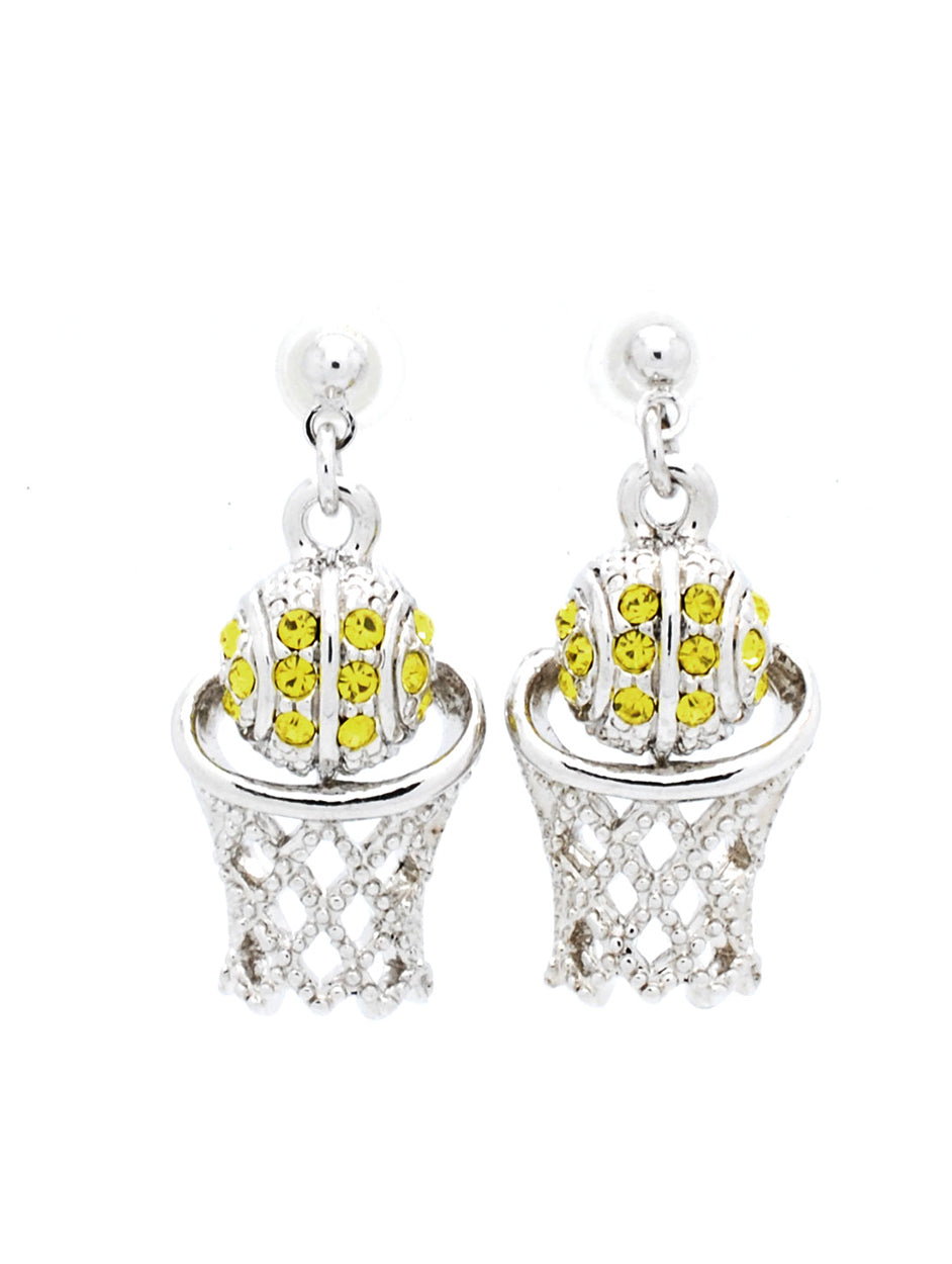 Basketball Earrings POST - Yellow or Black