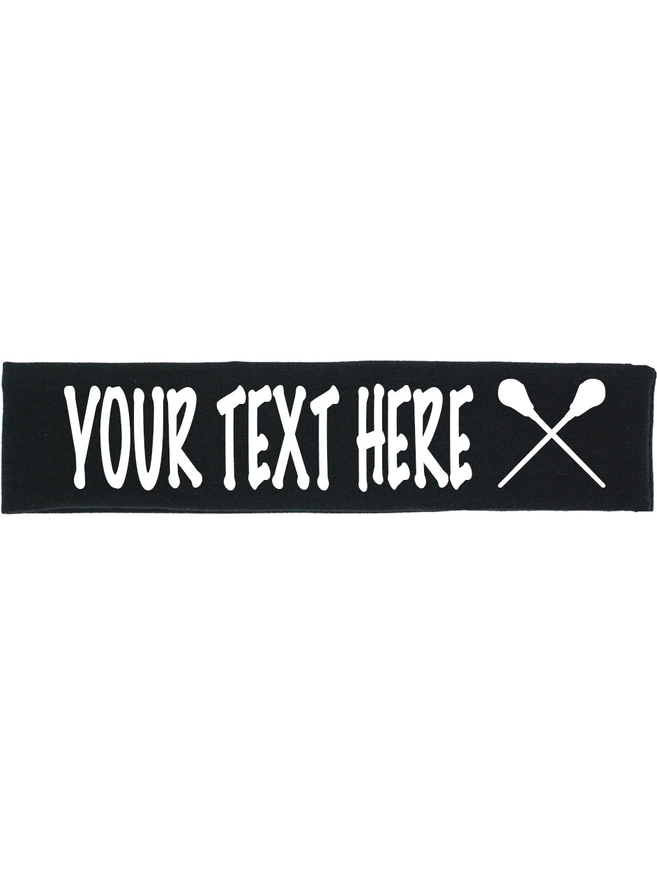 Custom LACROSSE Cotton Headband - Flat (Non Sparkle) Letters!