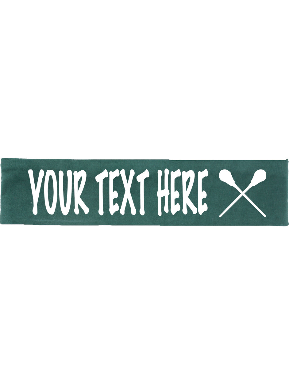 Custom LACROSSE Cotton Headband - Flat (Non Sparkle) Letters!
