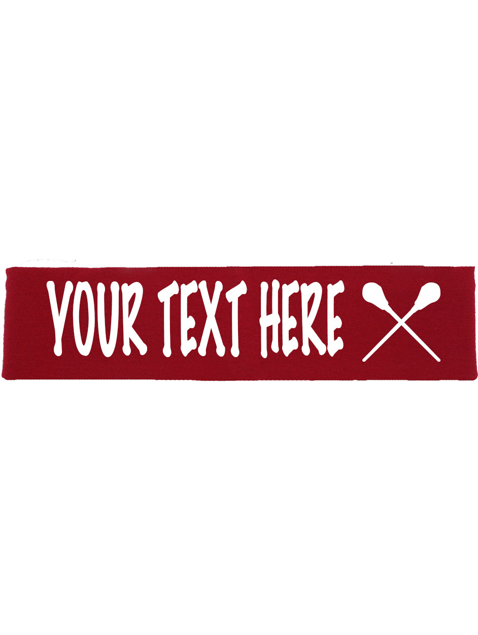 Custom LACROSSE Cotton Headband - Flat (Non Sparkle) Letters!
