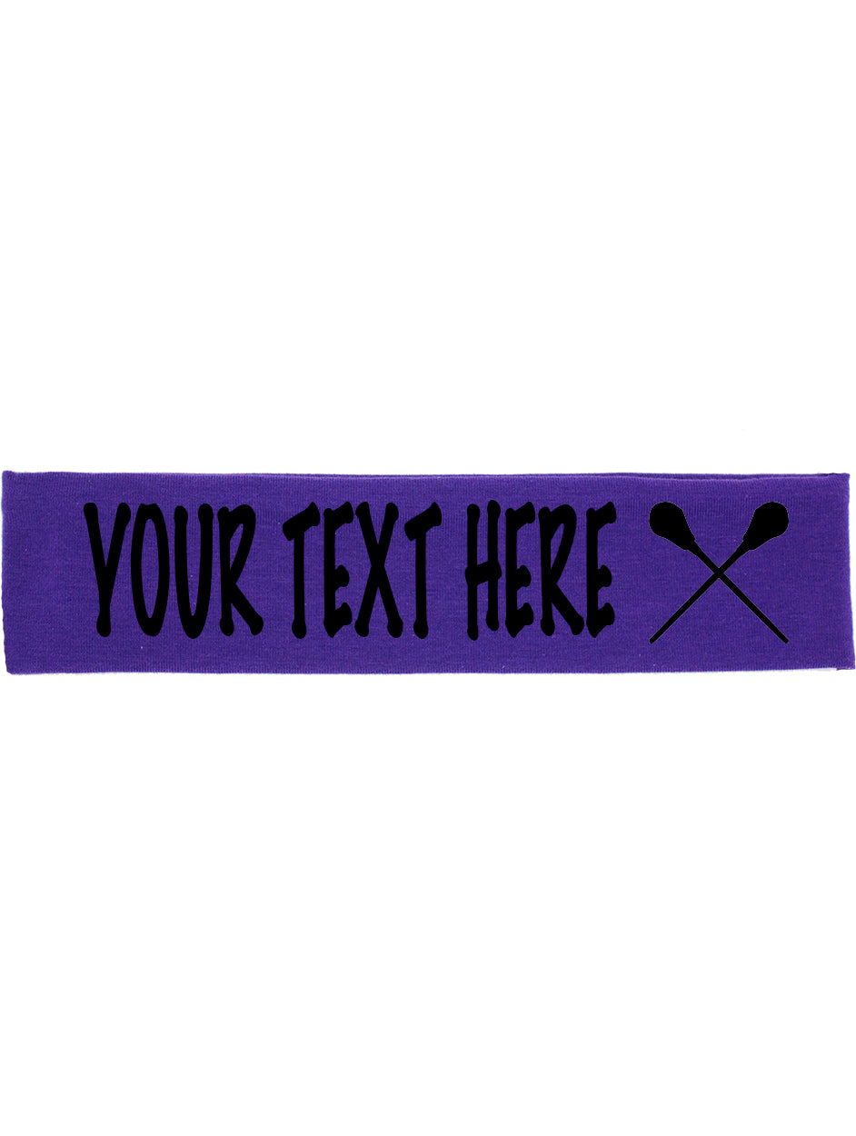 Custom LACROSSE Cotton Headband - Flat (Non Sparkle) Letters!