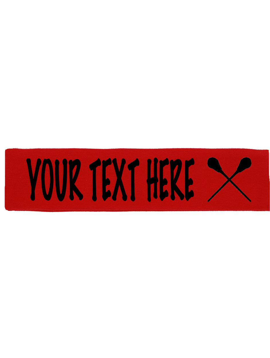 Custom LACROSSE Cotton Headband - Flat (Non Sparkle) Letters!