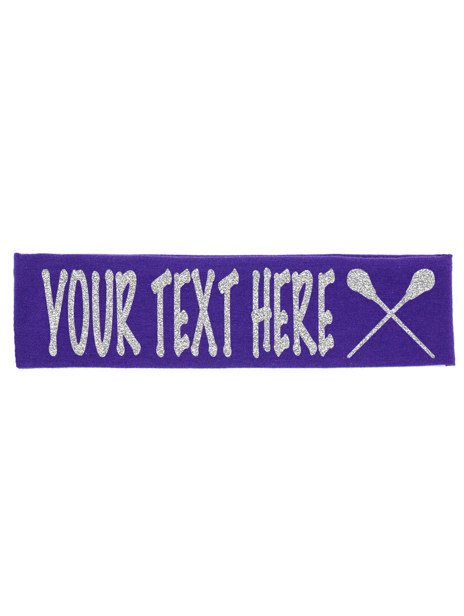 Custom Lacrosse Headband (Cotton/Lycra) - Sparkle Letters!