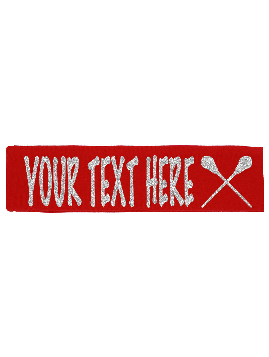 Custom Lacrosse Headband (Cotton/Lycra) - Sparkle Letters!