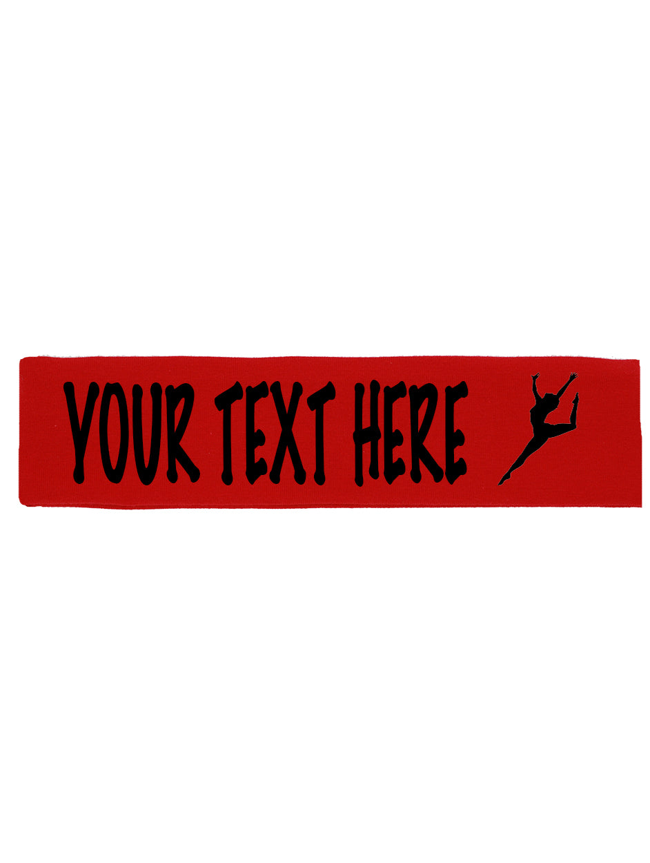 Custom GYMNAST Leg Up Cotton Headband - Flat (Non Sparkle) Letters!