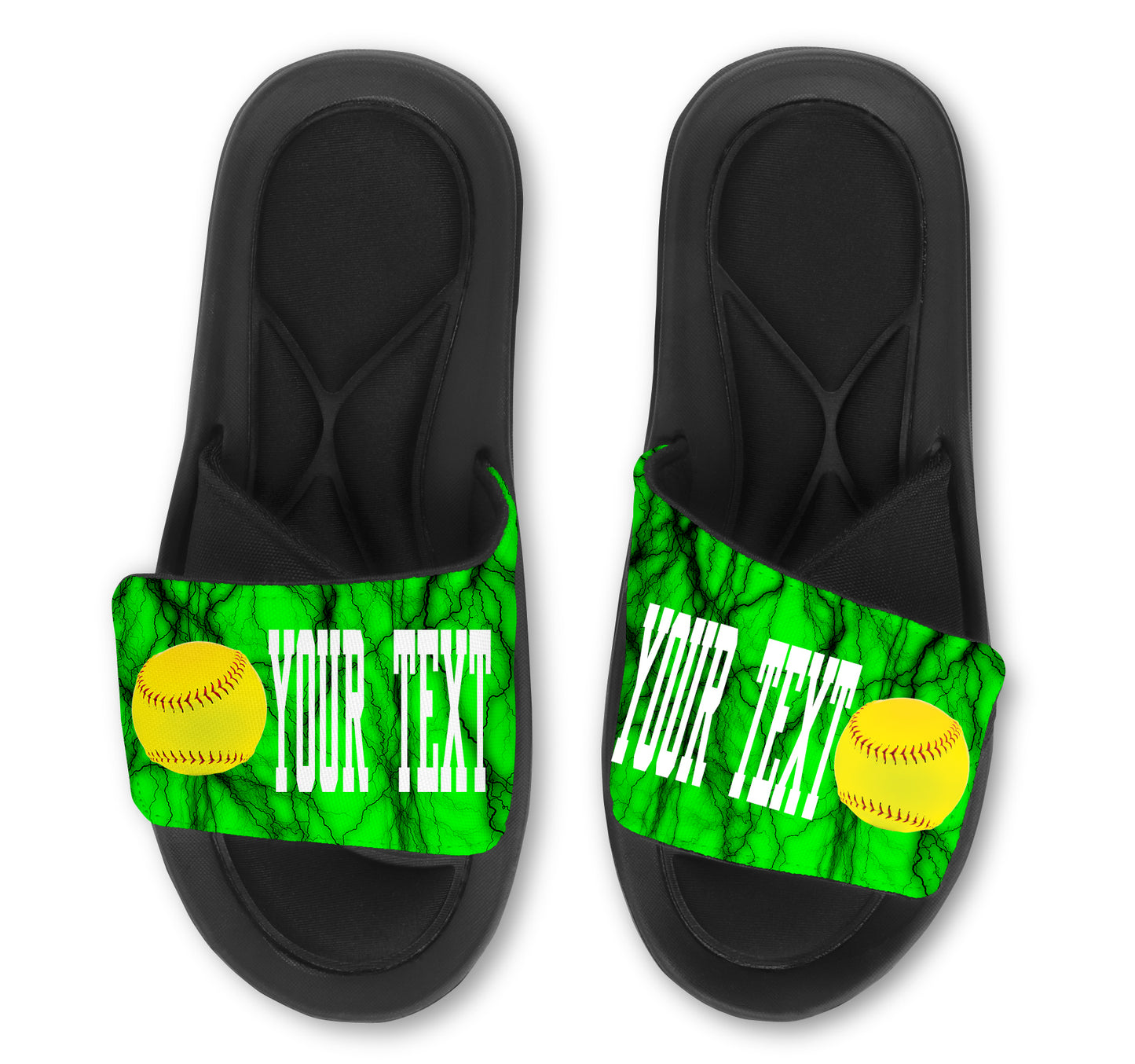 Softball Custom Slides / Sandals -Lightning