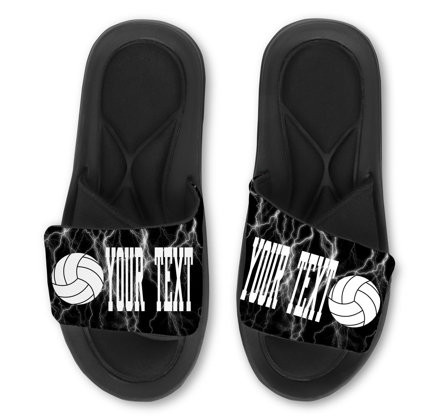 Volleyball Custom Slides / Sandals -Lightning