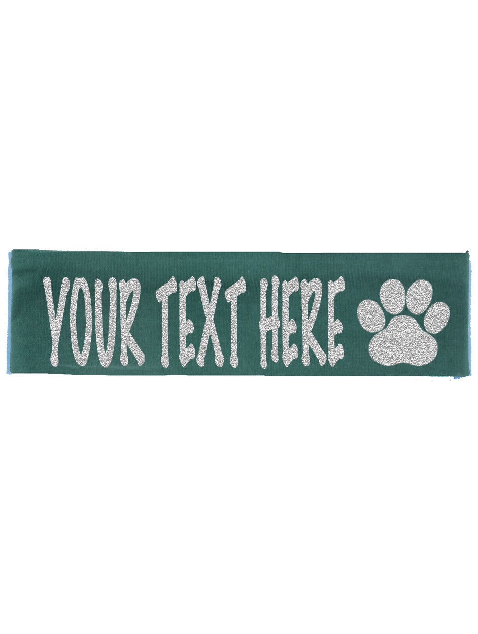 Custom Paw Headband (Cotton/Lycra) - Sparkle Letters!