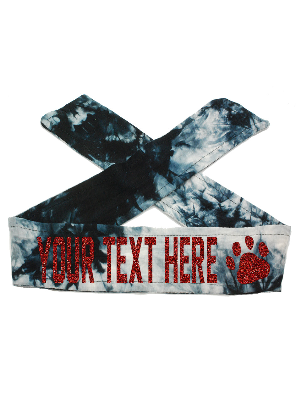 Custom Personalized PAW TIE Headband - Sparkle Letters!