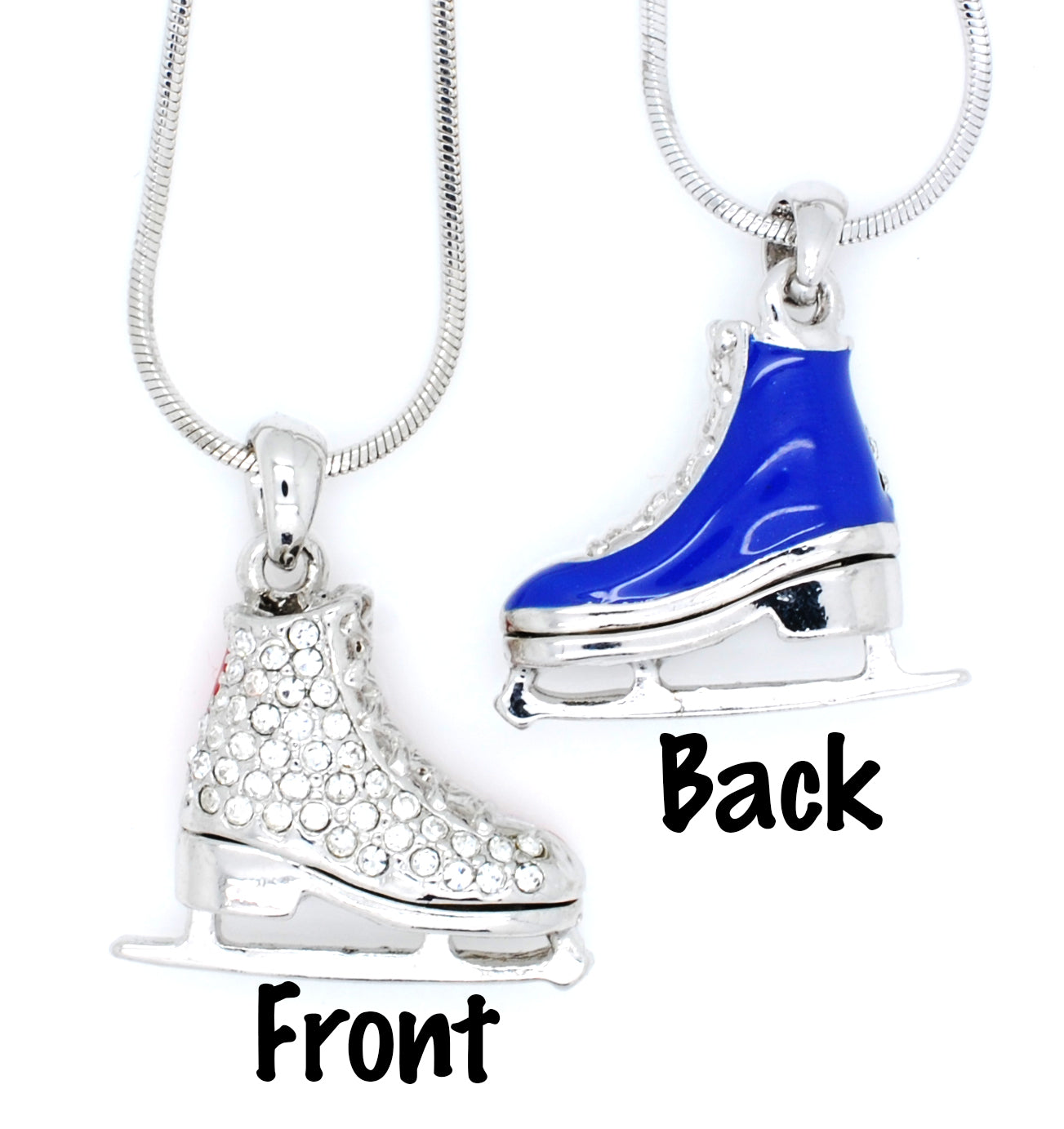 Deluxe Figure Skate Necklace - Enamel/Crystal