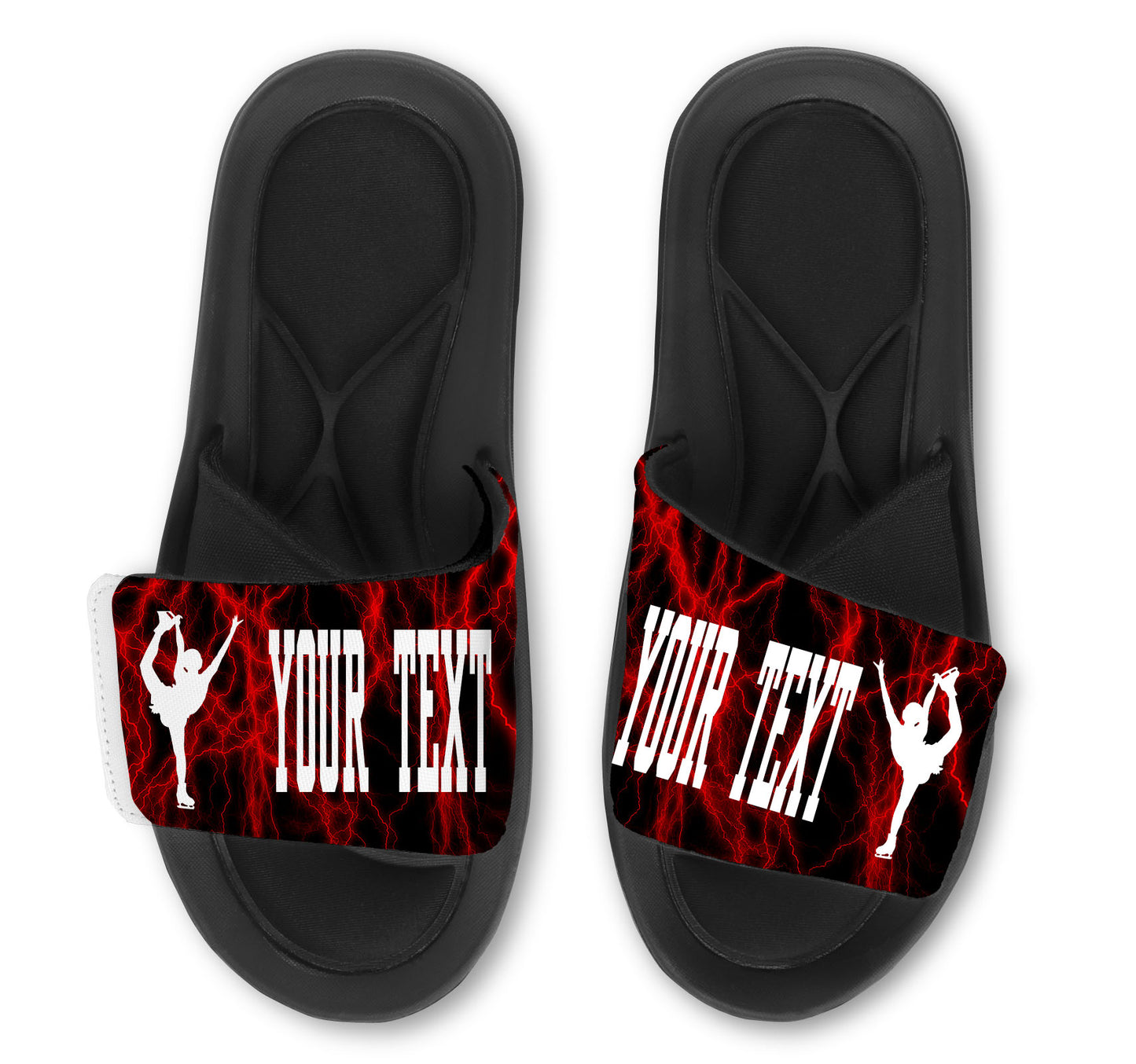 Figure Skater Custom Slides / Sandals Lightning Design