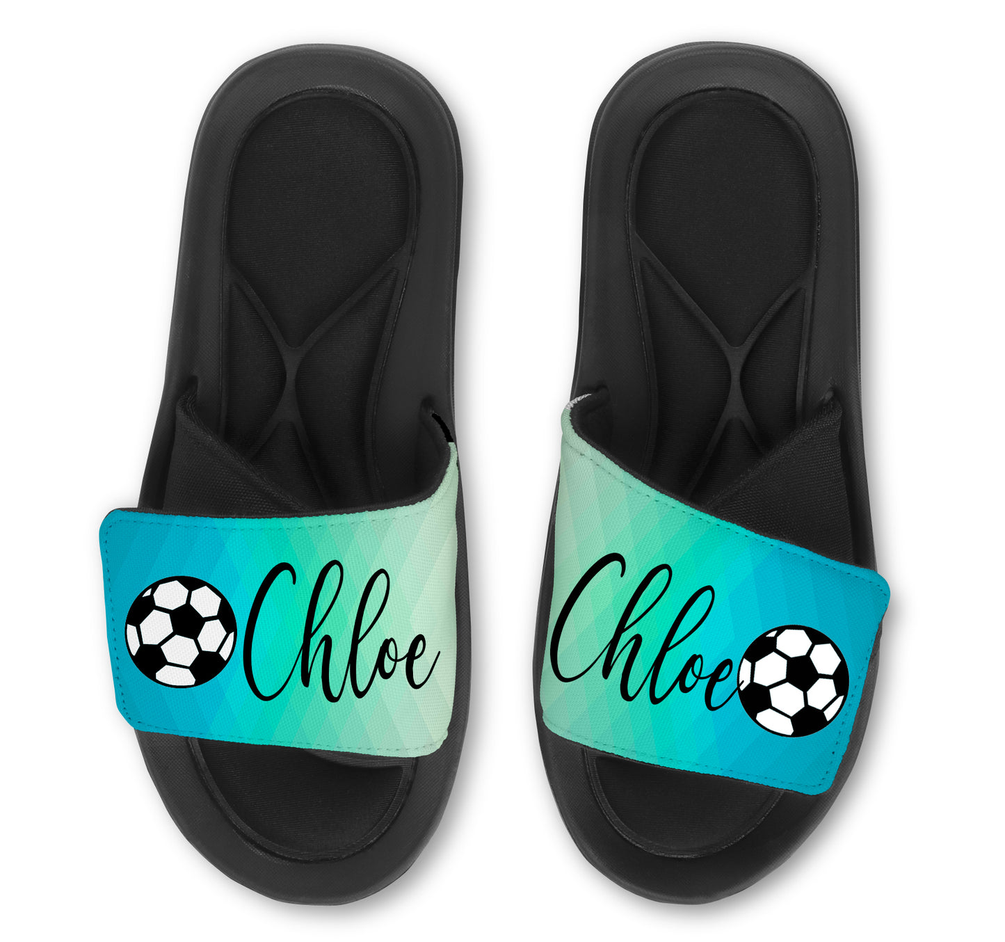 SOCCER Abstract Custom Slides / Sandals - Choose your Background!