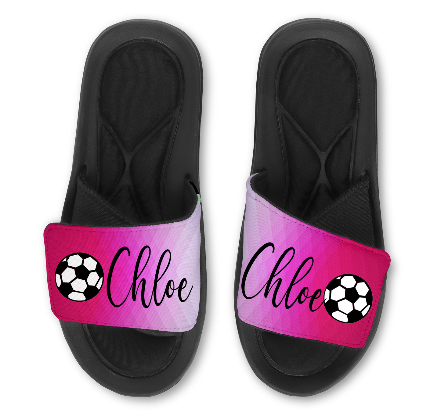SOCCER Abstract Custom Slides / Sandals - Choose your Background!