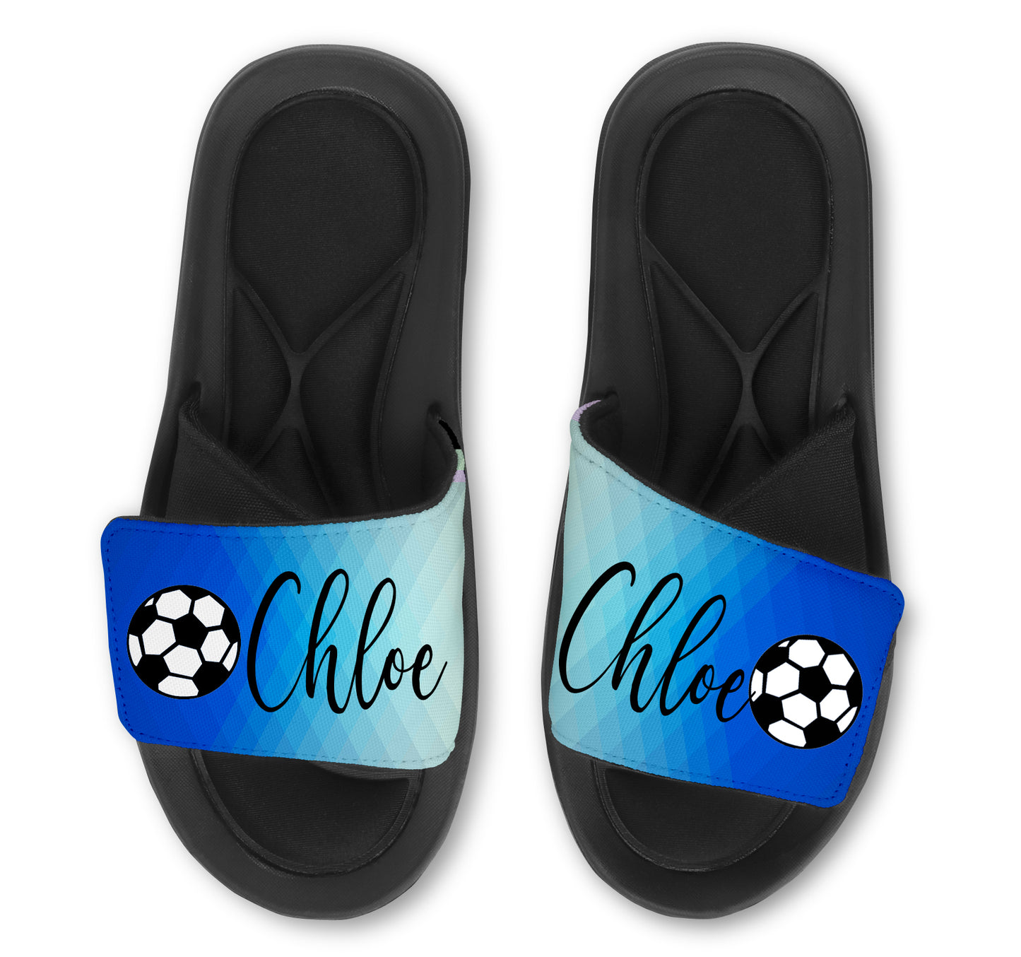 SOCCER Abstract Custom Slides / Sandals - Choose your Background!