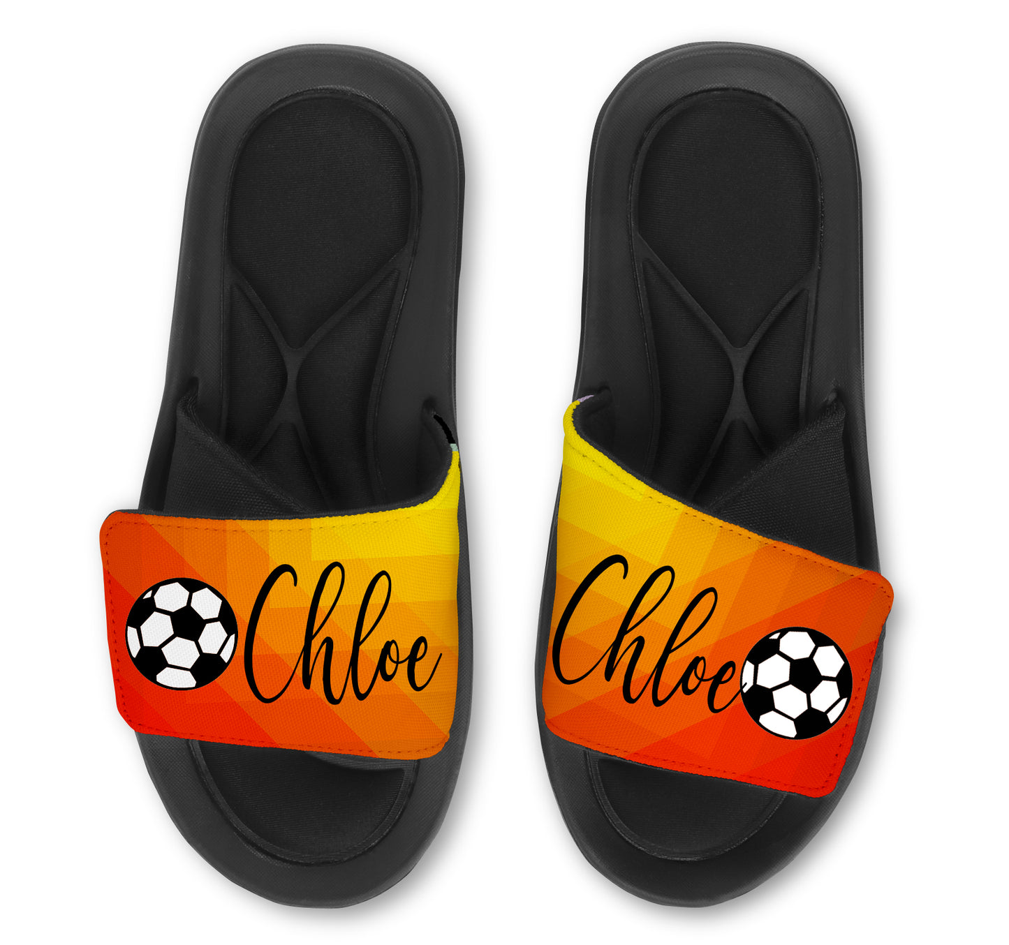 SOCCER Abstract Custom Slides / Sandals - Choose your Background!