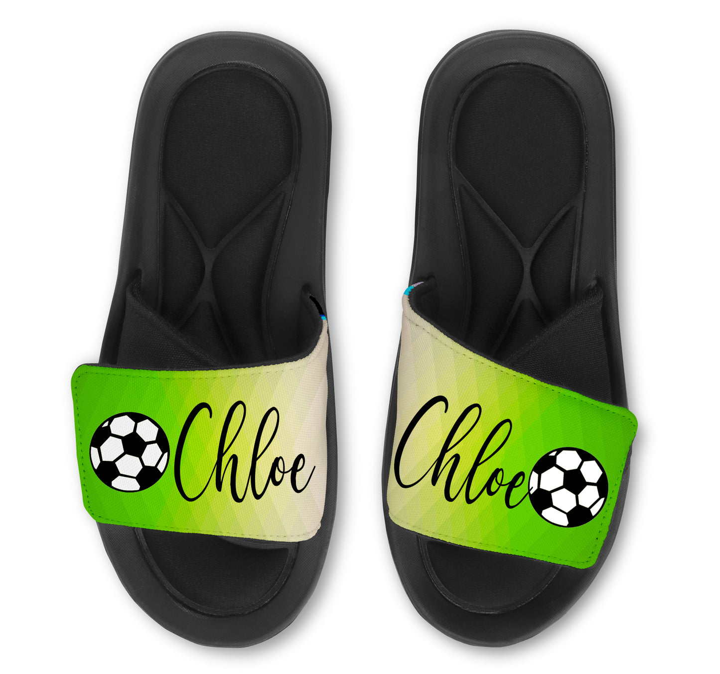 SOCCER Abstract Custom Slides / Sandals - Choose your Background!