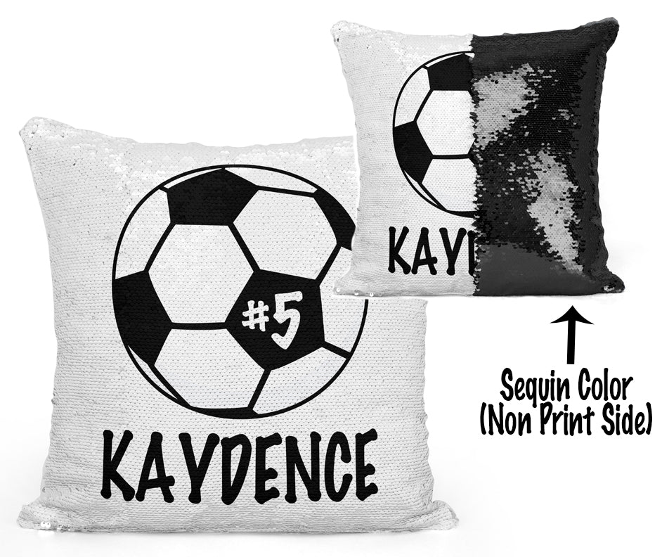 Personalized Soccer Mermaid Sequin Flip Pillow - Choose Your Image