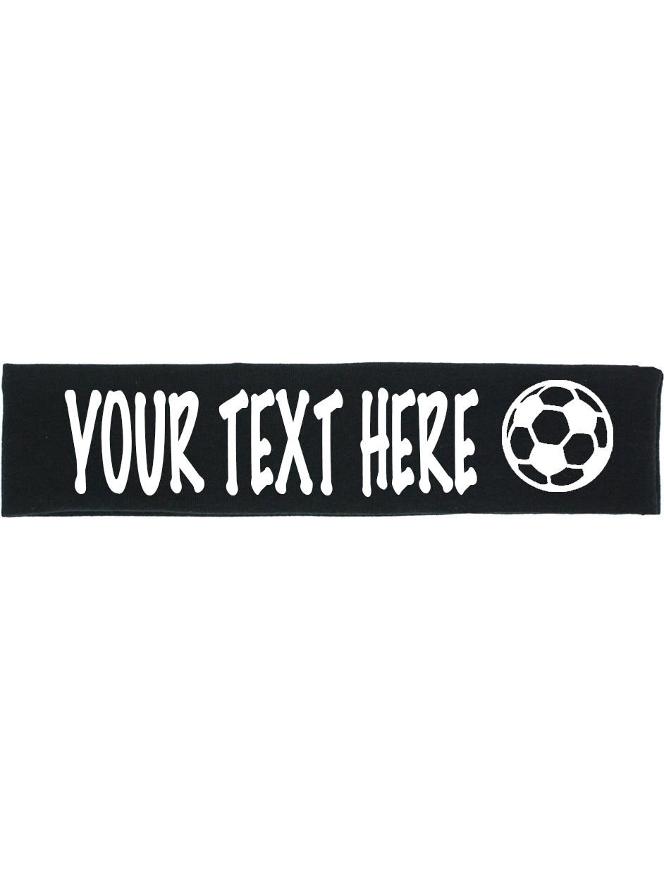 Custom SOCCER Cotton Headband - Flat (Non Sparkle) Letters!