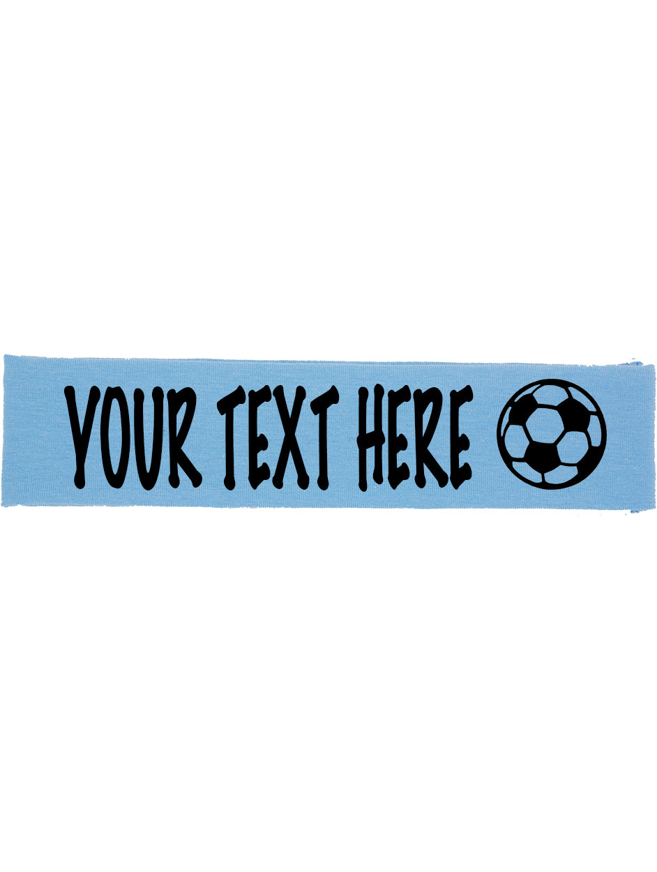 Custom SOCCER Cotton Headband - Flat (Non Sparkle) Letters!