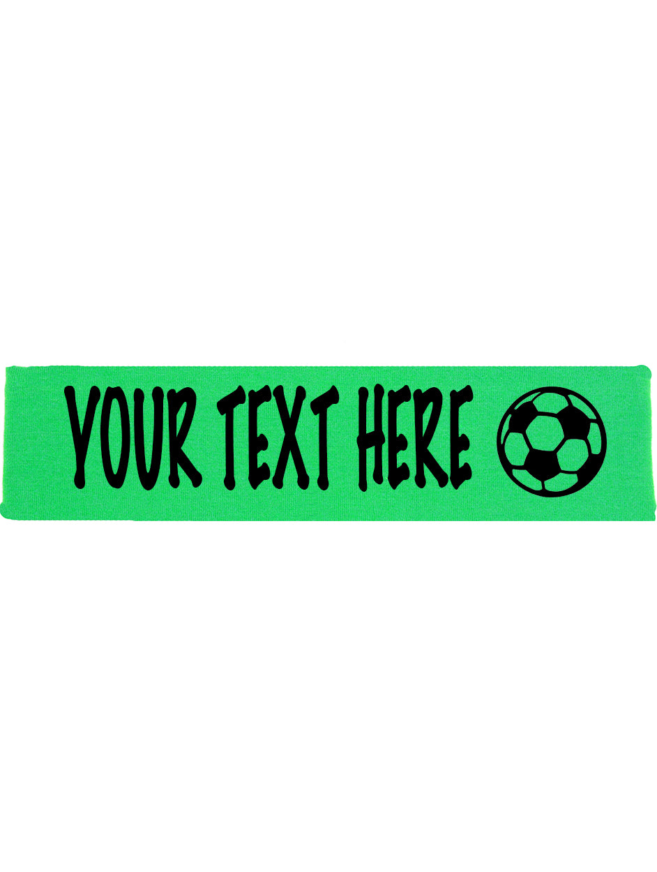 Custom SOCCER Cotton Headband - Flat (Non Sparkle) Letters!