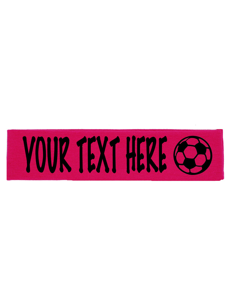 Custom SOCCER Cotton Headband - Flat (Non Sparkle) Letters!