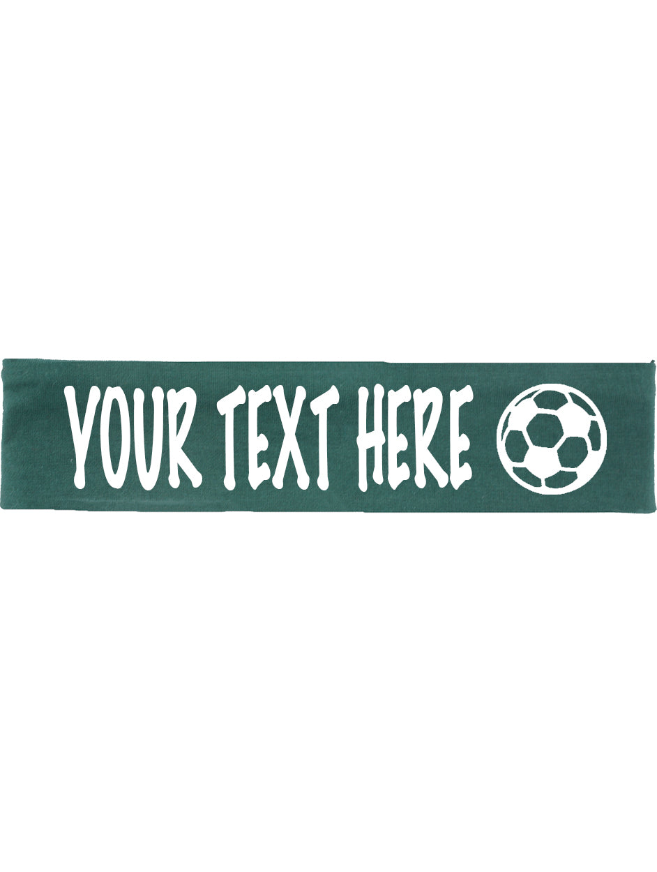 Custom SOCCER Cotton Headband - Flat (Non Sparkle) Letters!