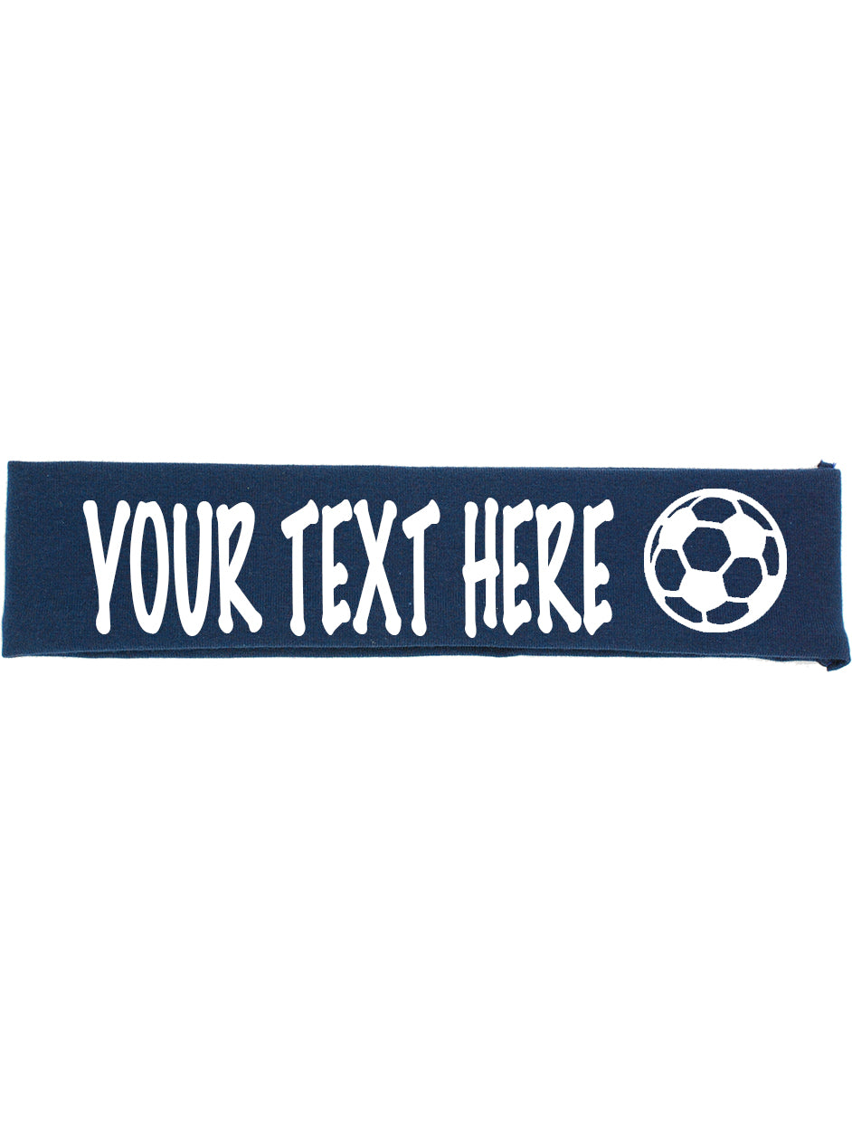 Custom SOCCER Cotton Headband - Flat (Non Sparkle) Letters!