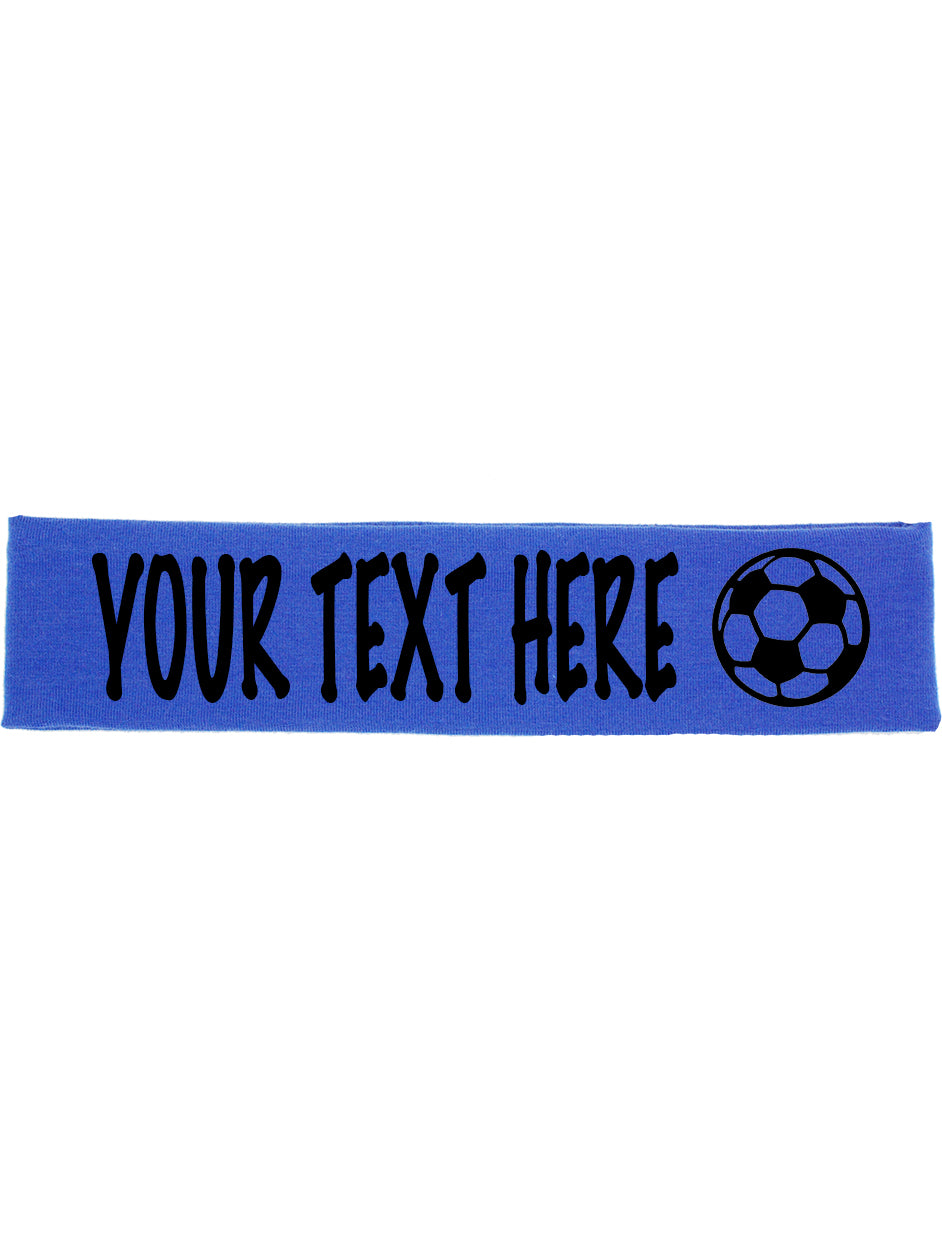 Custom SOCCER Cotton Headband - Flat (Non Sparkle) Letters!