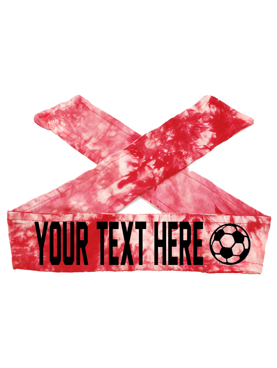 Custom Personalized Soccer TIE Headband - Flat (Non Sparkle) Letters!