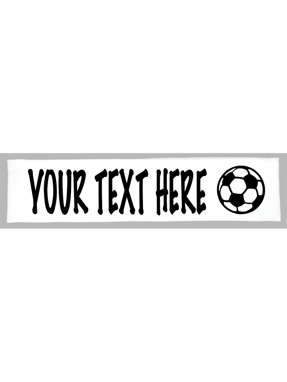 Custom SOCCER Cotton Headband - Flat (Non Sparkle) Letters!