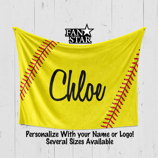 Personalized Softball Fastpitch Blank, Plush Blanket