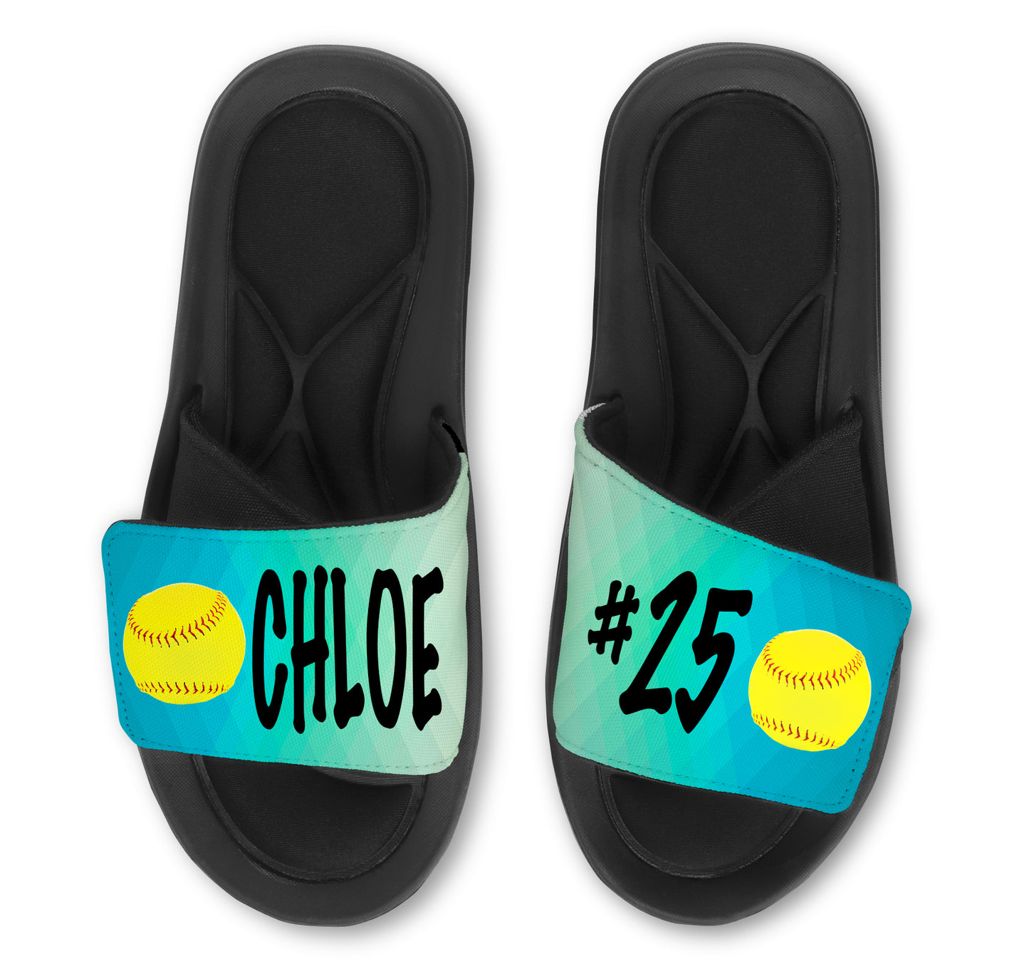 Softball Abstract Custom Slides / Sandals - Choose your Background!