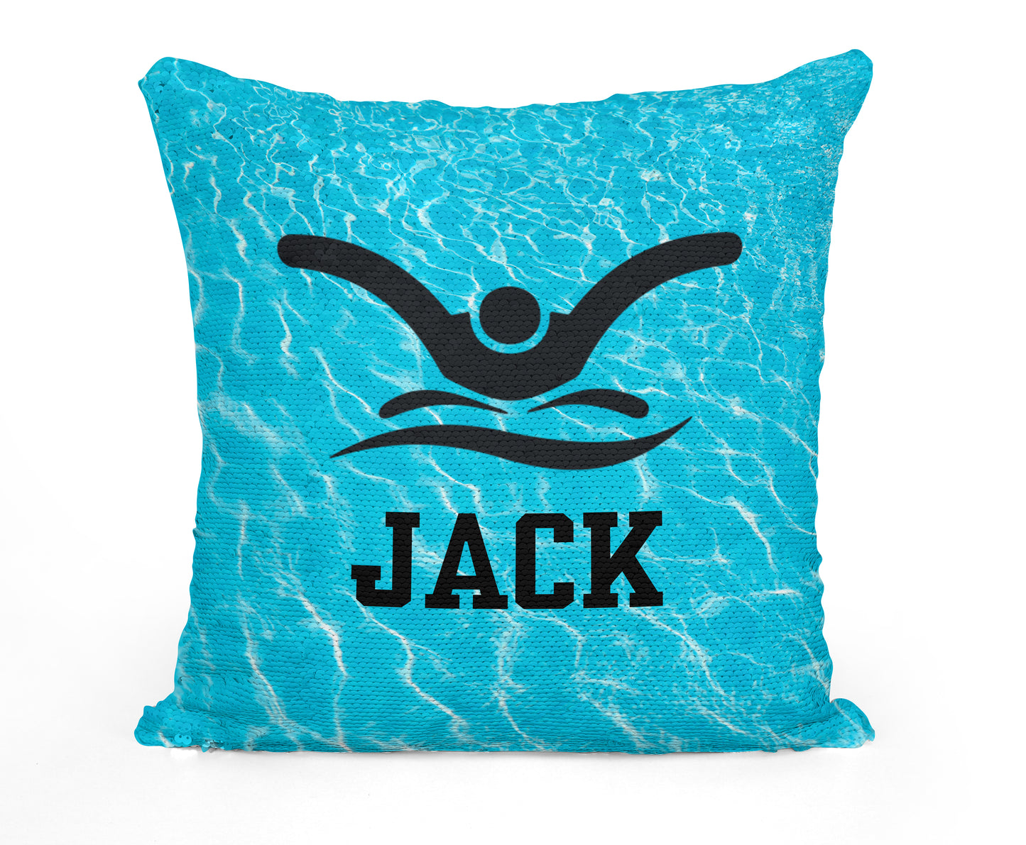 Custom Personalized SWIMMER BUTTERFLY Sequin Mermaid Flip Pillow