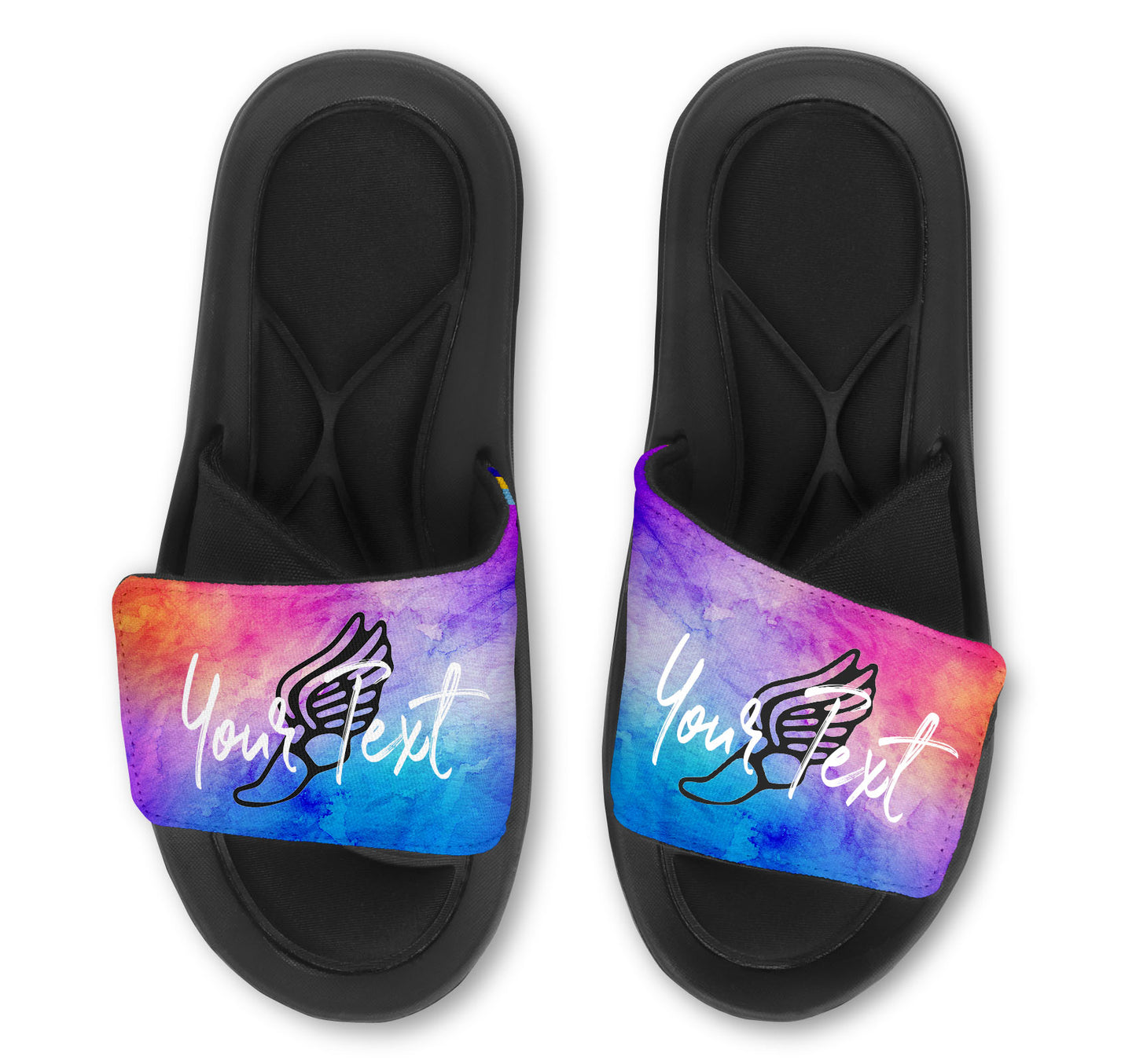 Track Custom Slides / Sandals - Watercolor