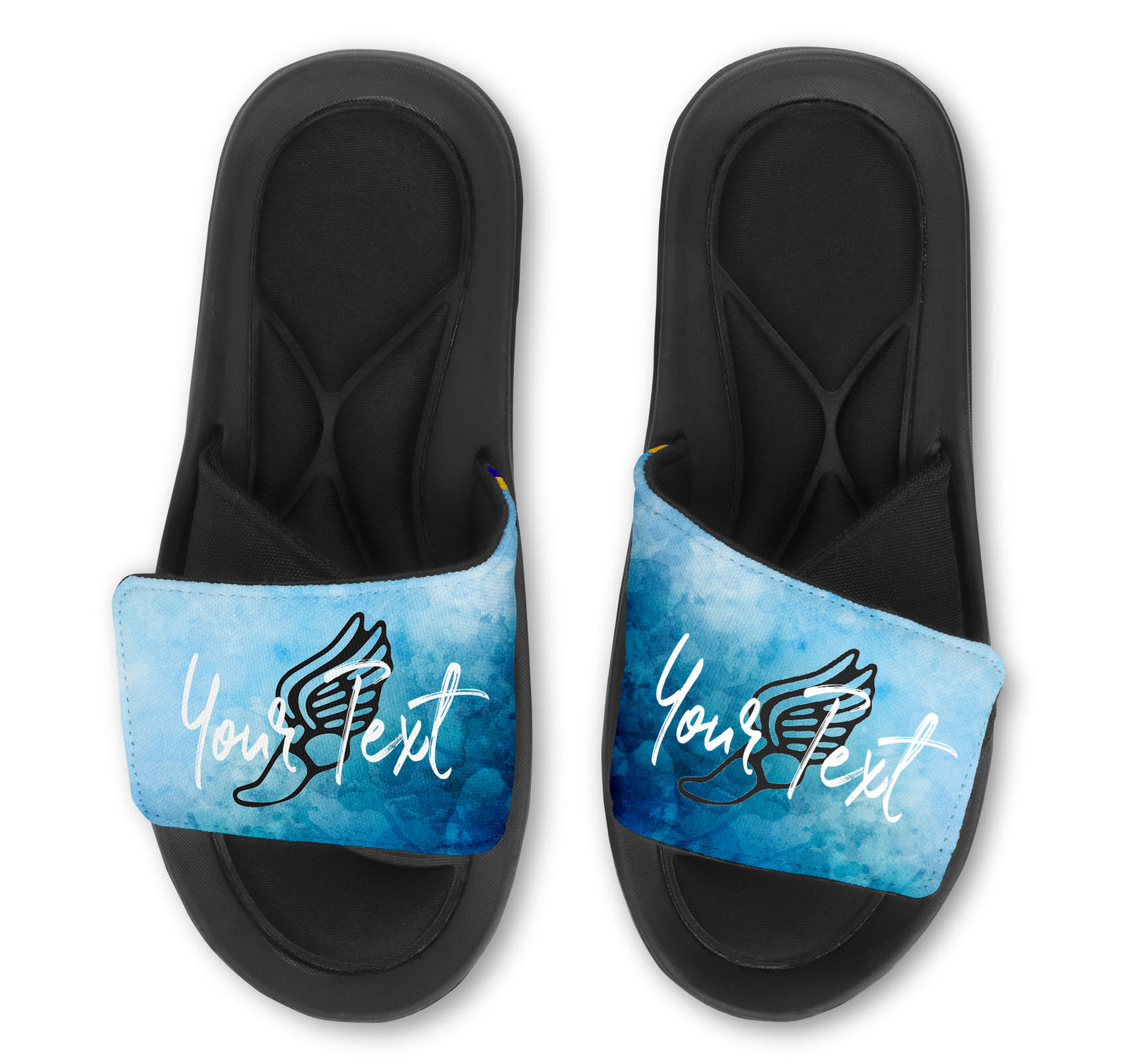 Track Custom Slides / Sandals - Watercolor