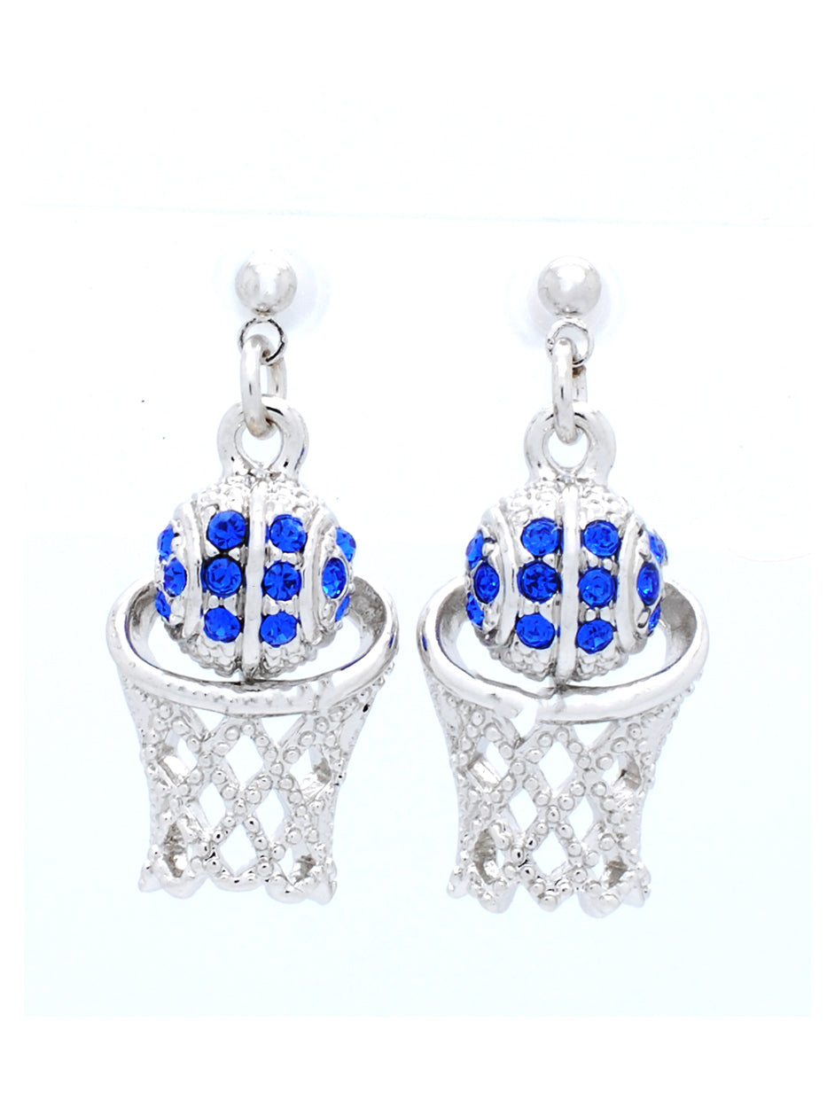 Basketball Hoop Earrings POST - Royal Blue