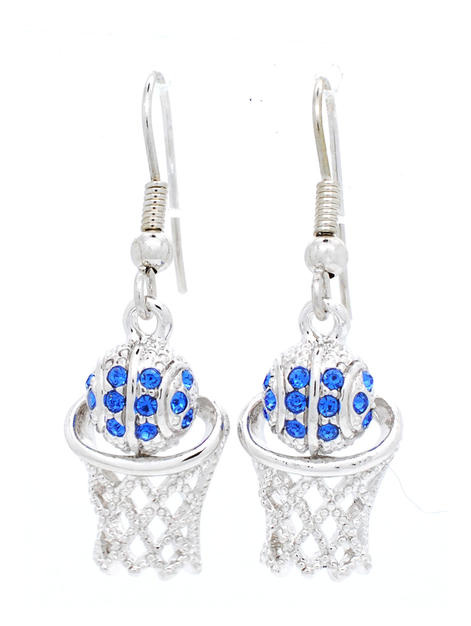 Basketball Earrings DANGLE - Carolina Blue