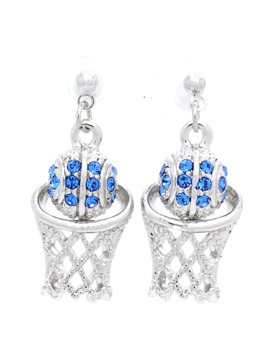 Basketball Earrings POST - Carolina Blue