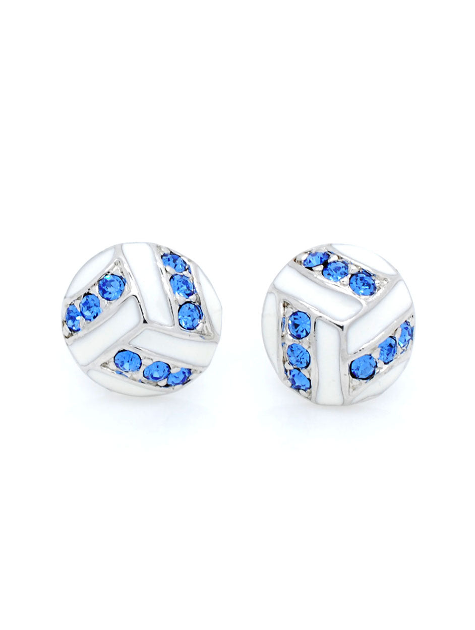 Volleyball Earrings POST - Carolina Blue