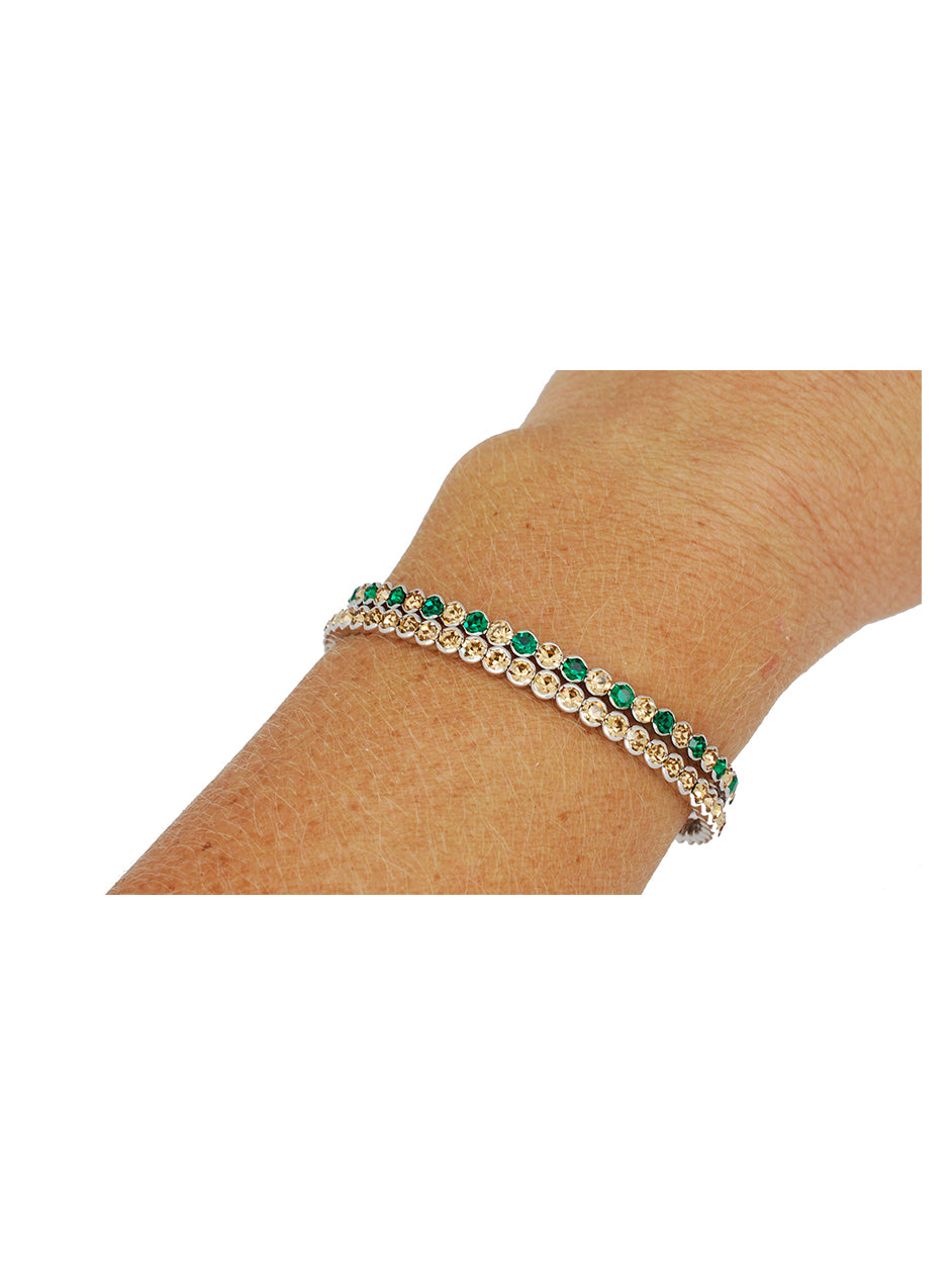 Deluxe Flex Bracelet - 2 Pack - Green/Lt Gold