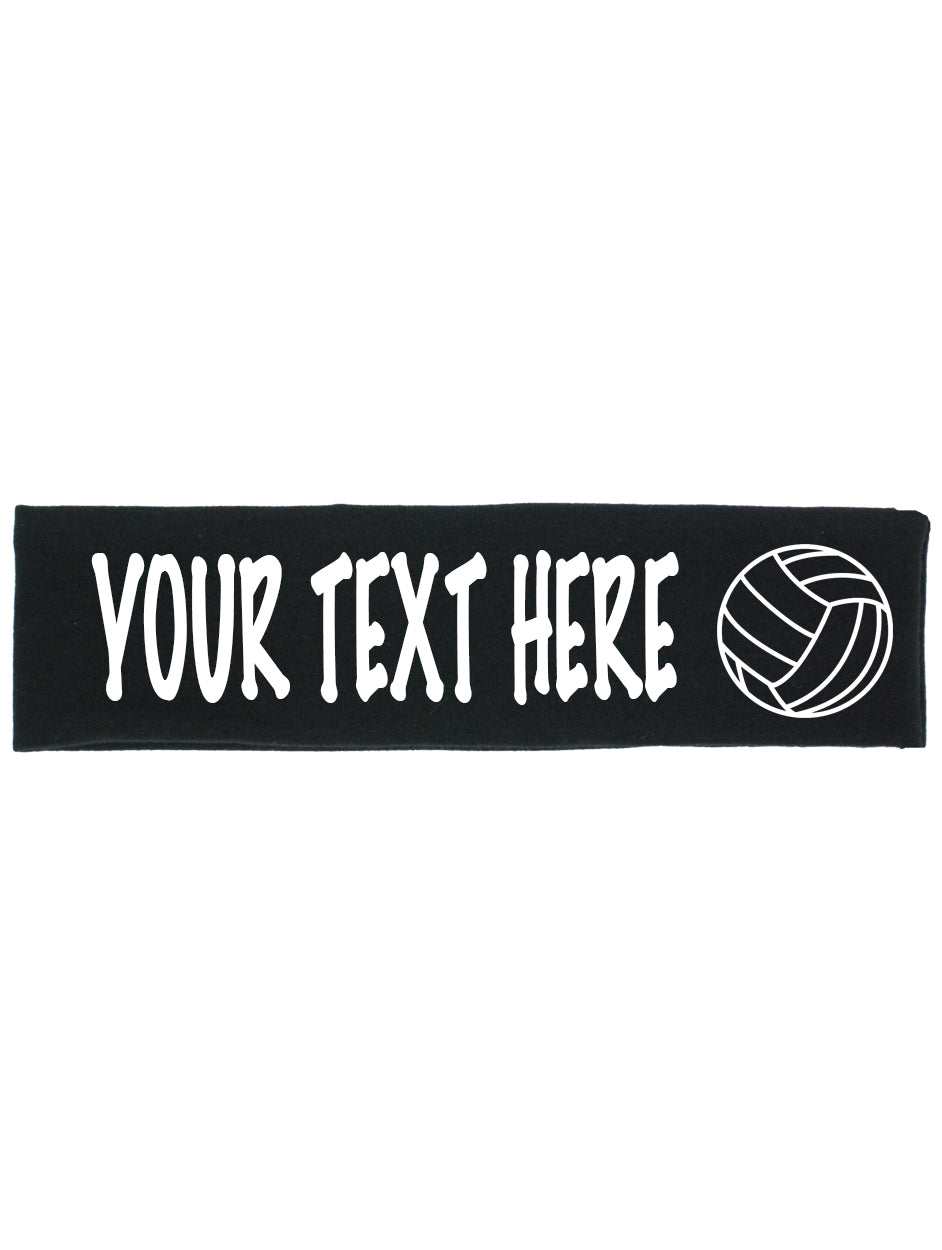 Custom VOLLEYBALL Cotton Headband - Flat (Non Sparkle) Letters!