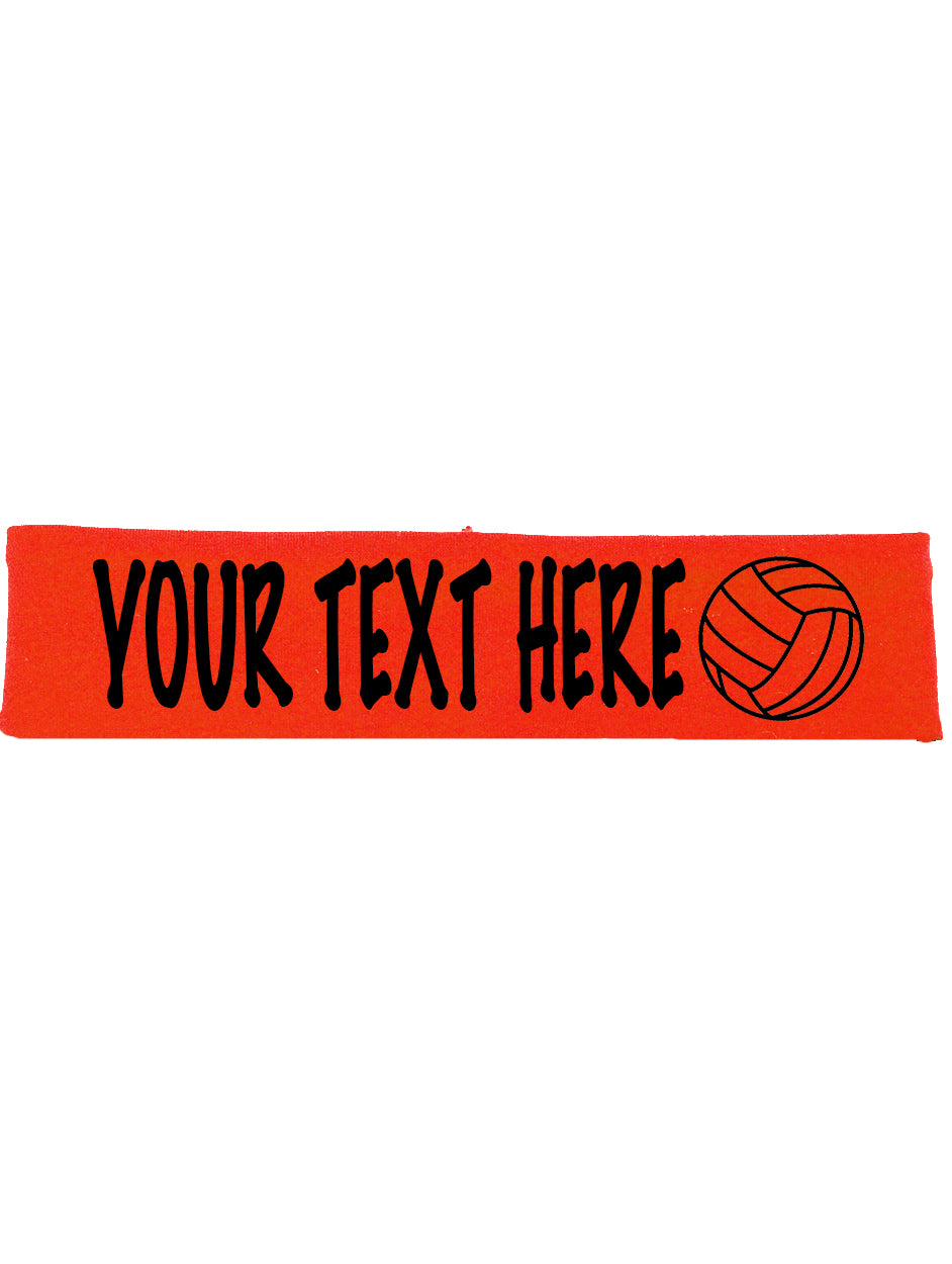 Custom VOLLEYBALL Cotton Headband - Flat (Non Sparkle) Letters!