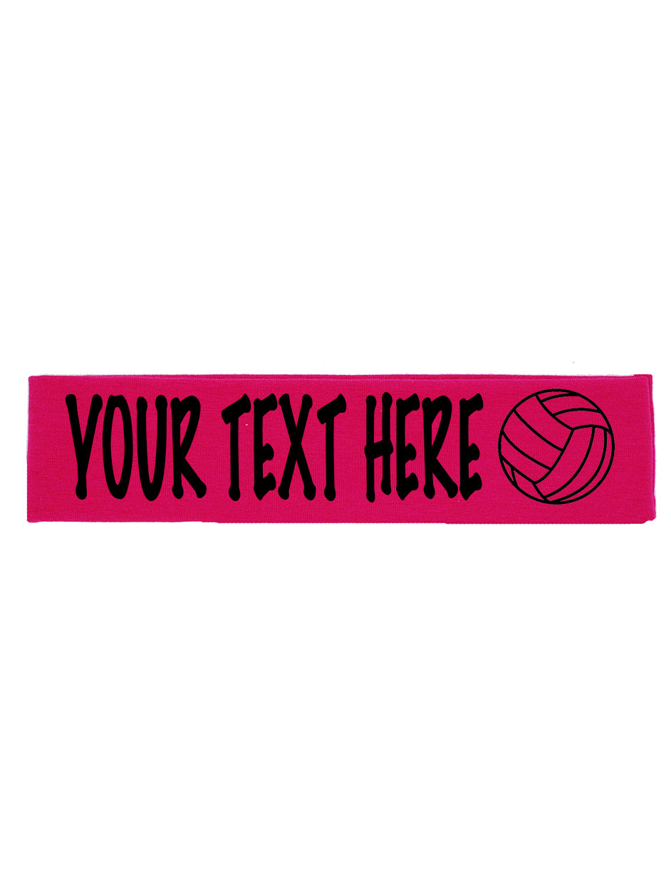 Custom VOLLEYBALL Cotton Headband - Flat (Non Sparkle) Letters!