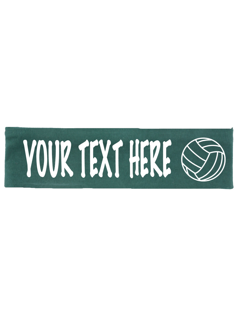 Custom VOLLEYBALL Cotton Headband - Flat (Non Sparkle) Letters!