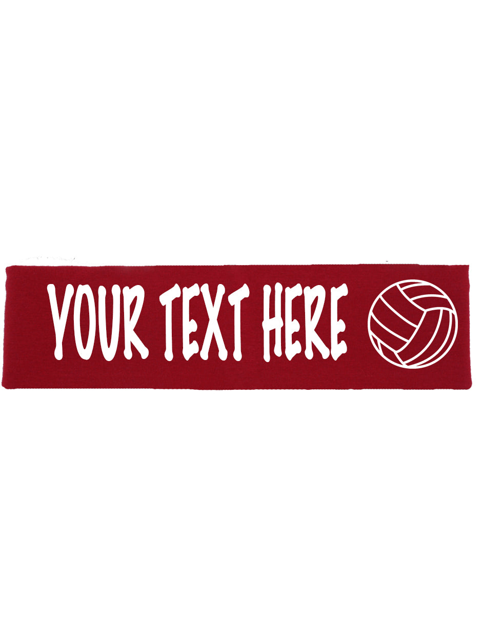 Custom VOLLEYBALL Cotton Headband - Flat (Non Sparkle) Letters!