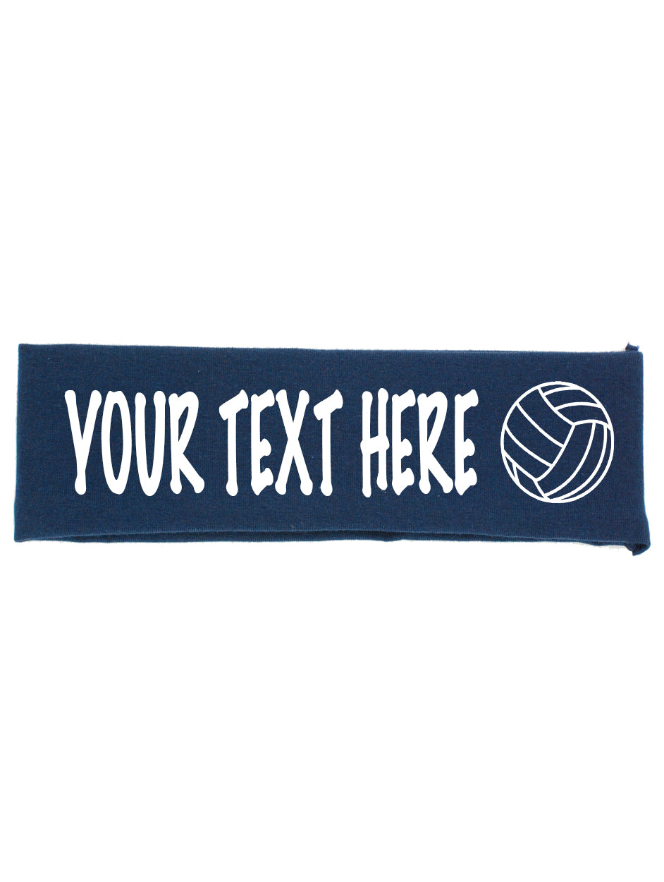 Custom VOLLEYBALL Cotton Headband - Flat (Non Sparkle) Letters!